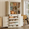 IRONCK 72" Kitchen Pantry Cabinet with Drawer and Sliding Racks