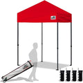 Eurmax USA 5'x5' Pop Up Canopy Tent Commercial Instant Canopies with Heavy Duty Roller Bag,Bonus 4 Sand Weights Bags (Red)