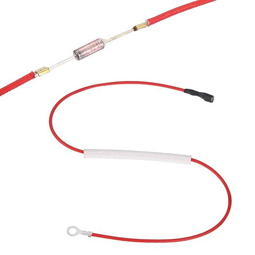 MECCANIXITY Universal Rice Cooker Temperature Fuse, 76°C 10A 250V Metal Thermal Fuse with Terminal and Ring Terminal Fiberglass Sleeving for Electric Pressure Cooker Repair Part