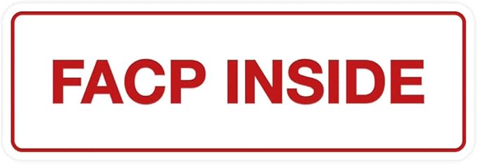 Signs ByLITA Standard FACP Inside Sign | Fire Safety Signage (White/Red) - Large 1 Pack