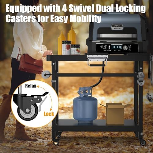 Foldable Cart for Ninja Woodfire Grill Stand OG700/OG800/OG900/OG321/OO101