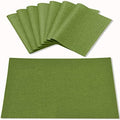 Cloth Placemats Set of 8, Linen Type Fabric Placemats Machine Washable Heat Resistant Placemats Wrinkle Free Thick Polyester Kitchen Place Mats for Dining Table (Green)