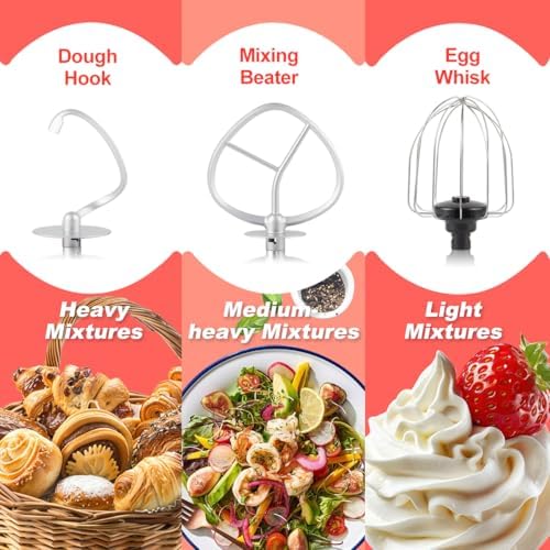 CUSIMAX Stand Mixer, Electric Food Mixer with Digital Switch Control, 650W