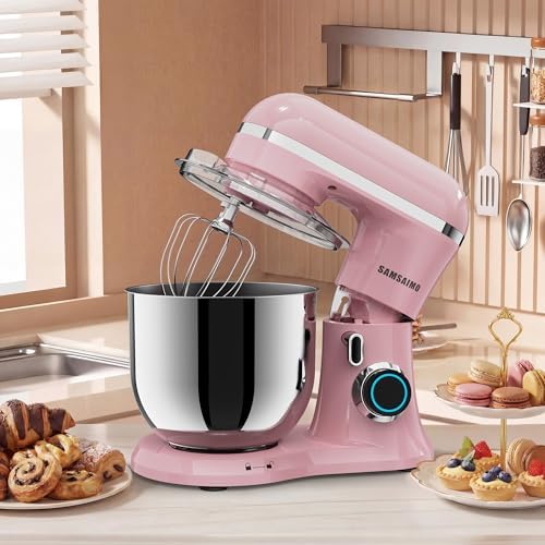 Stand Mixer, 6.5QT Tilt-Head Electric Kitchen Mixer 660W, 10-Speed Household food mixer with 304 Stainless Steel Bowl, Bread Cake Mixer include Dishwasher Safe Dough Hook, Beater and Whisk
