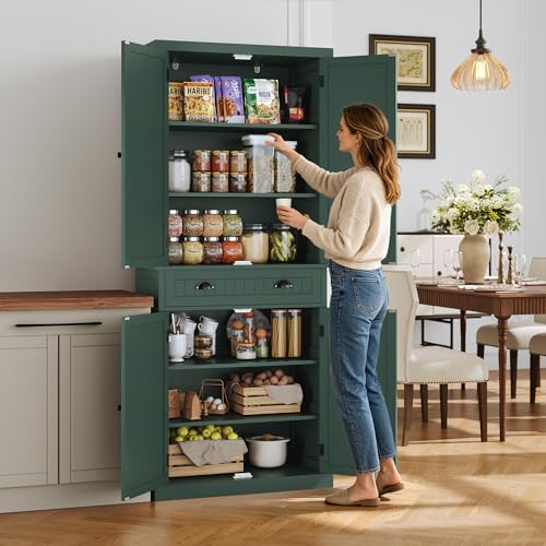 ARTPOWER 72" Tall Freestanding Pantry & Kitchen Storage Cabinet, Green