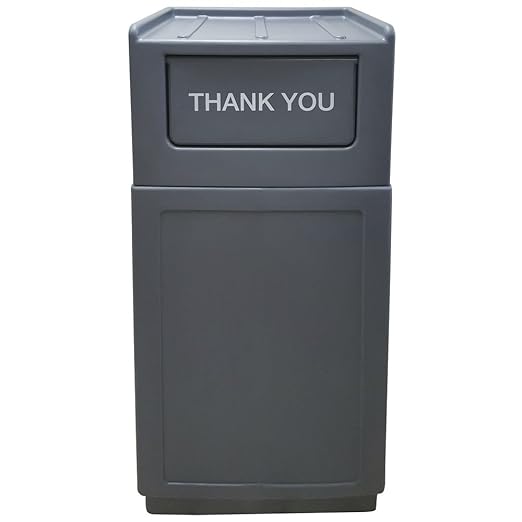 HUBERT Restaurant Trash Can with Tray Top Lid,39 Gallon