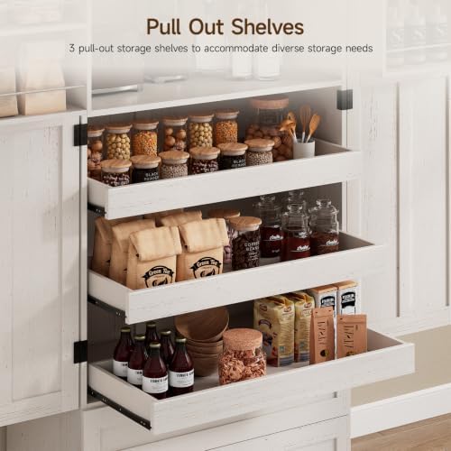 71" Tall Kitchen Pantry Cabinet, Freestanding Storage Cabinet with Drawers
