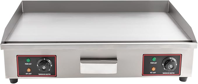 29" Commercial Electric Griddle, 110V 3000W Countertop Flat Top Grill with Adjustable Temperature Control 122-572℉, Electric Stainless Steel Countertop Flat Top Griddle for Home, Restaurant