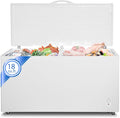 Smad 18 Cu.Ft Large Chest Freezer, Deep Freezer with Top Open Door, 2 Basket, 4 Universal Wheels, 7 Adjustable Temperature, Low Noise, White