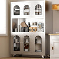 Stainless Steel Kitchen Pantry Cabinet with Pegboard and Adjustable Shelves