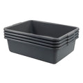 Commercial Products Standard Bus/Utility Box, Plastic Restaurant Wash Basin/Dish Washing Tub for Kitchen Organization/Storage, 24L, Gray