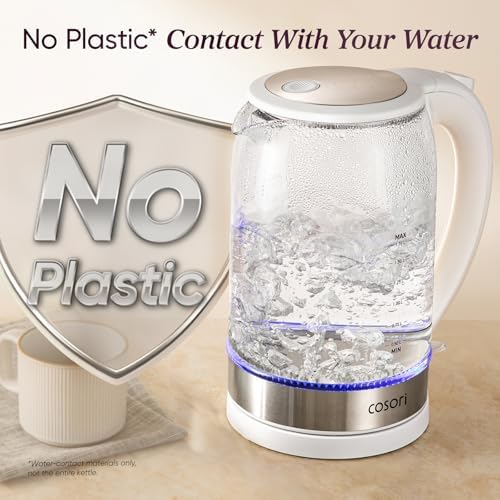 Cosori Electric Kettle, No Plastic Contact with Water, 1.7L, White - Image 2