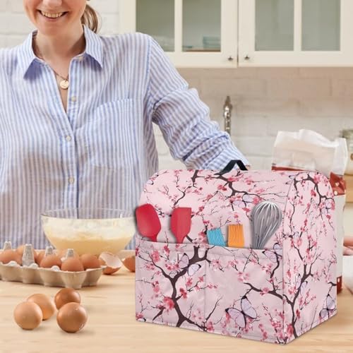Cherry Blossom Mixer Cover for 6-8 Qt Stand Mixer Kitchen Counter Food Processor Covers Dust Protection Stand Coffee Maker Cover