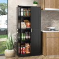 UNICOLY Metal Kitchen Pantry Cabinet, Storage Cabinet with Doors and Shelves, Cupboard with Adjustable Leveling Foot, for Laundry, Living Room, Bathroom, Dinning Room, Assembly Required, Black 60" H