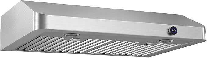 JOCO 30 Inch Under Cabinet Range Hood, 900 CFM Stainless Steel Kitchen Vent Hood, 4-Speed Knob Control C01-30K