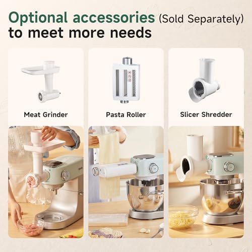 Hauswirt 5.3QT Stand Mixer, LED Touch Screen, Quiet Operation, 11-Speed