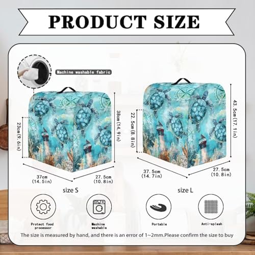 Sea Turtle Print Mixer Covers Kitchen Small Appliance Dust Cover Compatible with 4.5-5 Quart Mixer Universal Size