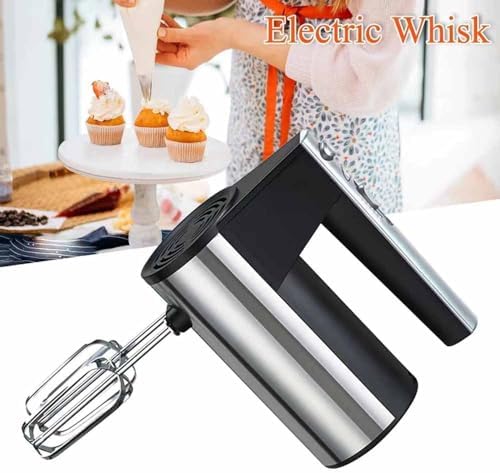 800W Electric Hand Mixer Kitchen Handheld Mixer 5 Speed Powerful with Turbo for Baking Cake Lightweight & Personal Electric Mixer with Egg Baking Beaters Dough Hooks, Whipping Mixing Cookies