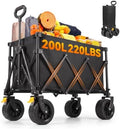 Collapsible Folding Wagon Cart 220 LBS Heavy Duty Utility Beach Wagon