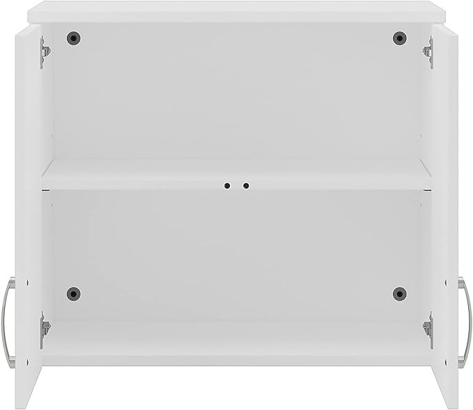 Bush Business Furniture Universal Wall Cabinet with Doors and Shelves in White, Versatile Home Organizer, Office Storage Unit and Adjustable Shelving