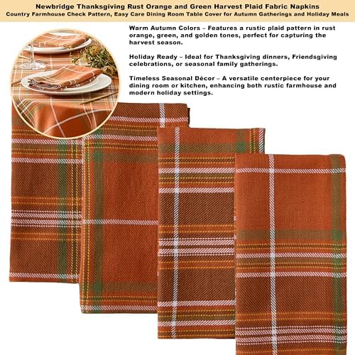 Thanksgiving Culloden Plaid 60 x 84 Inch Oval 100% Cotton Tablecloth