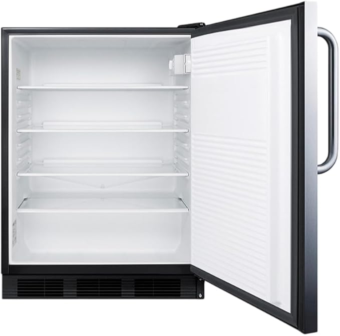 Summit 24" Refrigerator, Undercounter, 5.5 cu.ft. Capacity, ADA Compliant, Stainless Steel - AL752BKCSSLHD (Left Handed Door Swing)
