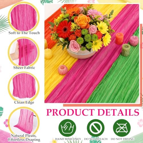 8 Pcs Hawaiian Cheesecloth Table Runner 118"