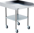 Garvee Stainless Steel Work Table, 24x30x26 Inch Commercial Food Prep Worktable with Wheels, Fixed 3-Sided Backsplash & Height-Adjustable Shelf, Heavy Duty Workbench for Kitchen Restaurant Garage
