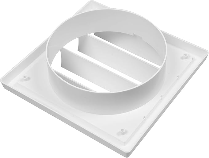 Repa Market 6 Inch Vent Cover - White Plastic Shutter Wall Vent Cover - Louvered Vent Cover for Outdoor - Hood Vent, Exhaust Vent for Bathroom, Kitchen, House HVAC Air Duct Vent Cover Outside
