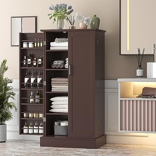 kepptory 47" Freestanding Kitchen Pantry Cabinet with Adjustable Shelves