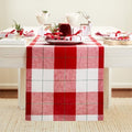 Solino Home 100% Pure Linen Dining Table Runner Merry Plaid, 14 x 120 in