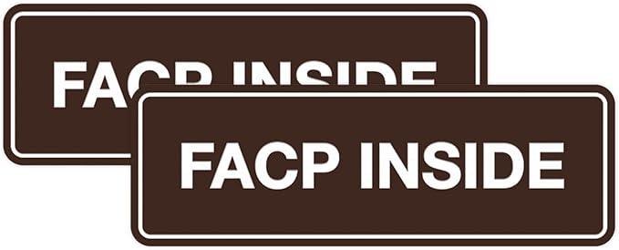 Signs ByLITA Standard FACP Inside Sign | Fire Safety Signage (Dark Brown) - Medium 2 Pack