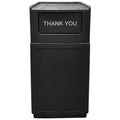 HUBERT Restaurant Trash Receptacle with Lid, 39 gal - 21 1/2" L x 14 1/2" W x 49" H