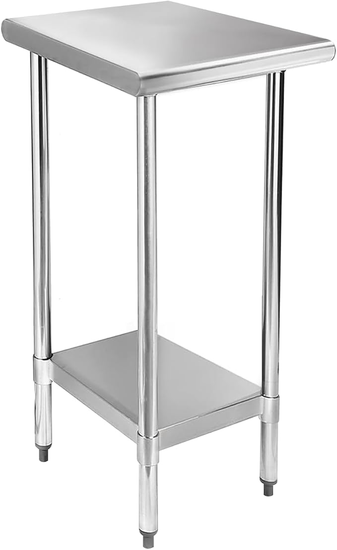 STABLEINK NSF Stainless Steel Table, 24 x 14 Inches Metal Prep & Work Table with Adjustable Undershelf, for Commercial Kitchen, Restaurant, Hotel and Garage,Small Stainless Steel Table