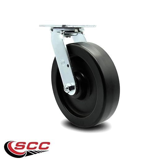 Service Caster Brand Replacement Caster for Uline Caster H-3323S - Swivel Top Plate Caster with 8 Inch Polyolefin Wheel - Heavy Duty Replacement Caster - Fits Platform, U-Boat and Trucks H-1827