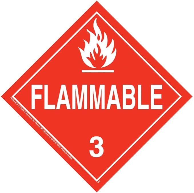 Class 3 Flammable Liquid Placard, Worded 10-pk. 10.75" x 10.75" Polycoated Tagboard for Temporary Applications, DOT Hazmat Compliant, J. J. Keller & Associates, Inc.