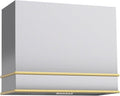 Akicon Range Hood 36 Inch, Stainless Steel Ducted Kitchen Hood with Powerful Motor, Wall Mount Modern Box, 36W X 30H X 14D Inch, AK-HS36HA-BSG (Brushed Stainless with Gold)