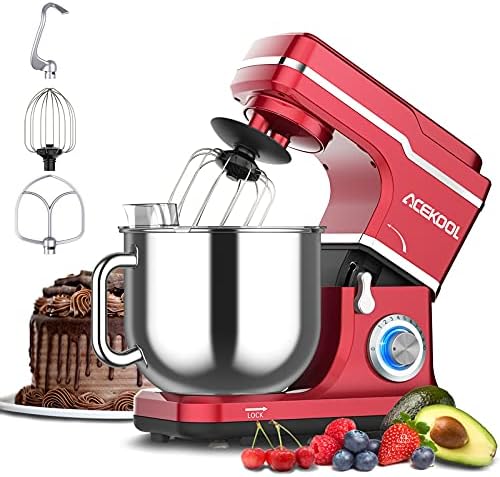 7.5QT Stand Mixer 660W | 10-Speed Tilt-Head Electric Food Mixer with Stainless Steel Bowl | Heavy Duty Dough Mixer for Baking, Bread, Cake, Cookie | Easy Clean Home Kitchen Mixer