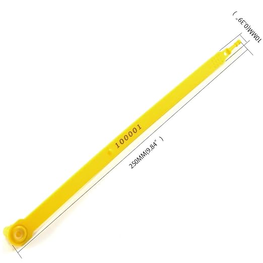 Leadseals(R) 100 Yellow Plastic Truck Trailer Seals Tite-Lock Tractor Door Seal Tamper Evident Security Tags Numbered Safty Disposable Locks for Trailer Logistics Shipping Transport