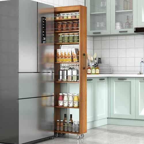 KEIKI 7 Tier Pull-Out Kitchen Pantry Storage Cabinet, Spice Rack Open Shelf