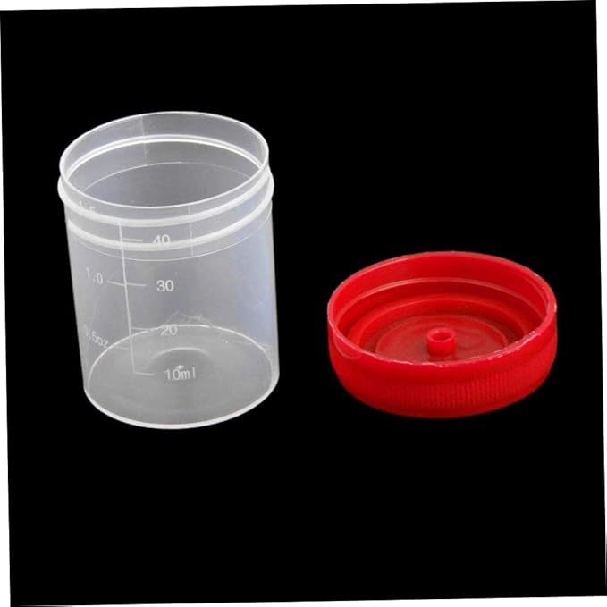 Measuring Cup Plastic Graduierten Measuring Cup Sterile Container with Lid 40ML 5Pcs Random Color