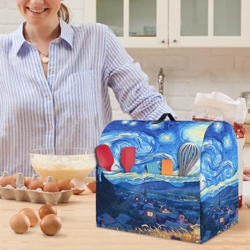 Starry Night Stand Mixer Covers Kitchen Appliance Dust Covers Decoration Kitchen Aid Mixer Covers 4.5-5 Quart Kitchen Aid Stand Mixer Dust Proof Cover Blue