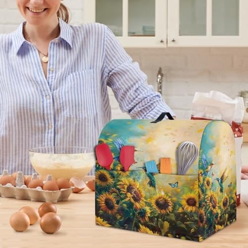 Hummingbird Flower Mixer Cover for 4.5-5 Qt Stand Mixer Kitchen Counter Food Processor Covers Dust Protection Stand Coffee Maker Cover