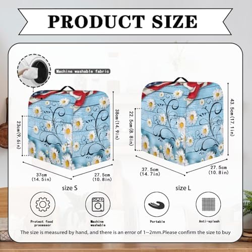 Daisy Mixer Covers Protector Wood Design Stand Mixer Dust Covers Protector 4.5-8 Quart Mixer Fit Tilt Head & Bowl Lift Models Blue