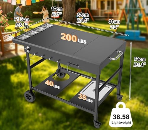 Outdoor Pizza Oven Table with Topping Station