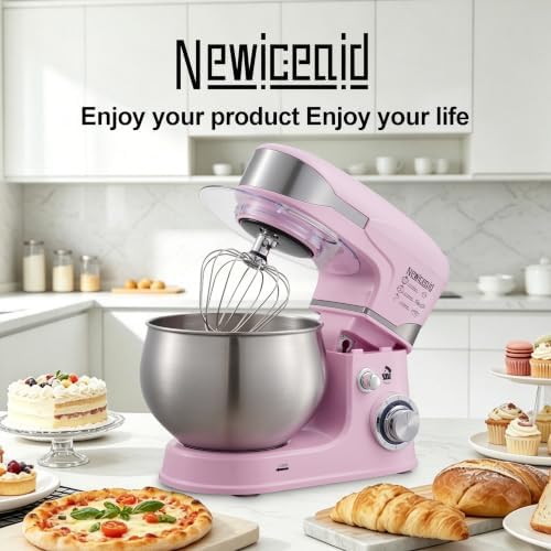 6-Speed 5.3QT+3.2QT Two-Bowl Stand Mixer, SAKURA PINK