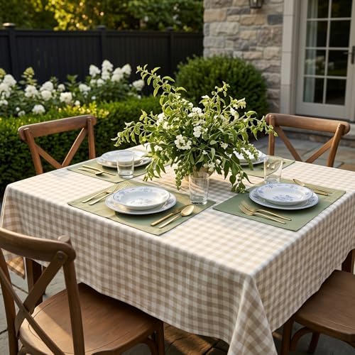 Solino Home 100% Pure Linen Placemats Oil Green, Fete 14 x 19 in, Set of 4