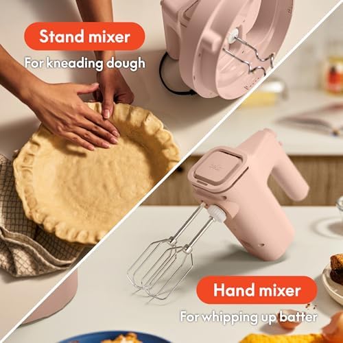 bella 3.5 Qt Hand & Stand Mixer, 2 in 1 Electric Mixer with Bowl, Blossom