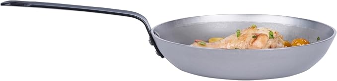Restaurantware Met Lux 9 Inch Fry Pans, 6 No-Stick Frying Pans - Induction-Ready, Triple-Riveted, Silver Carbon Steel Cooking Skillets, Durable, For Searing, Sauteing, And Browning Food