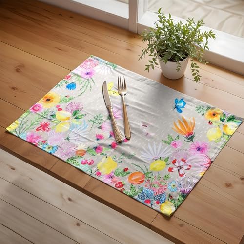 Maison d' Hermine Placemats Set of 4 Reusable 100% Cotton (13"x19")